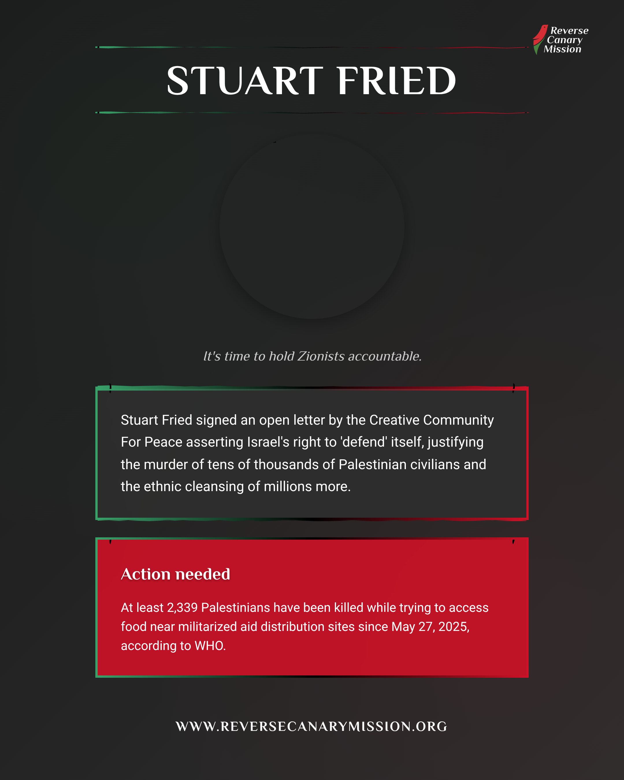 Stuart Fried - Complicit in Apartheid | Reverse Canary Mission