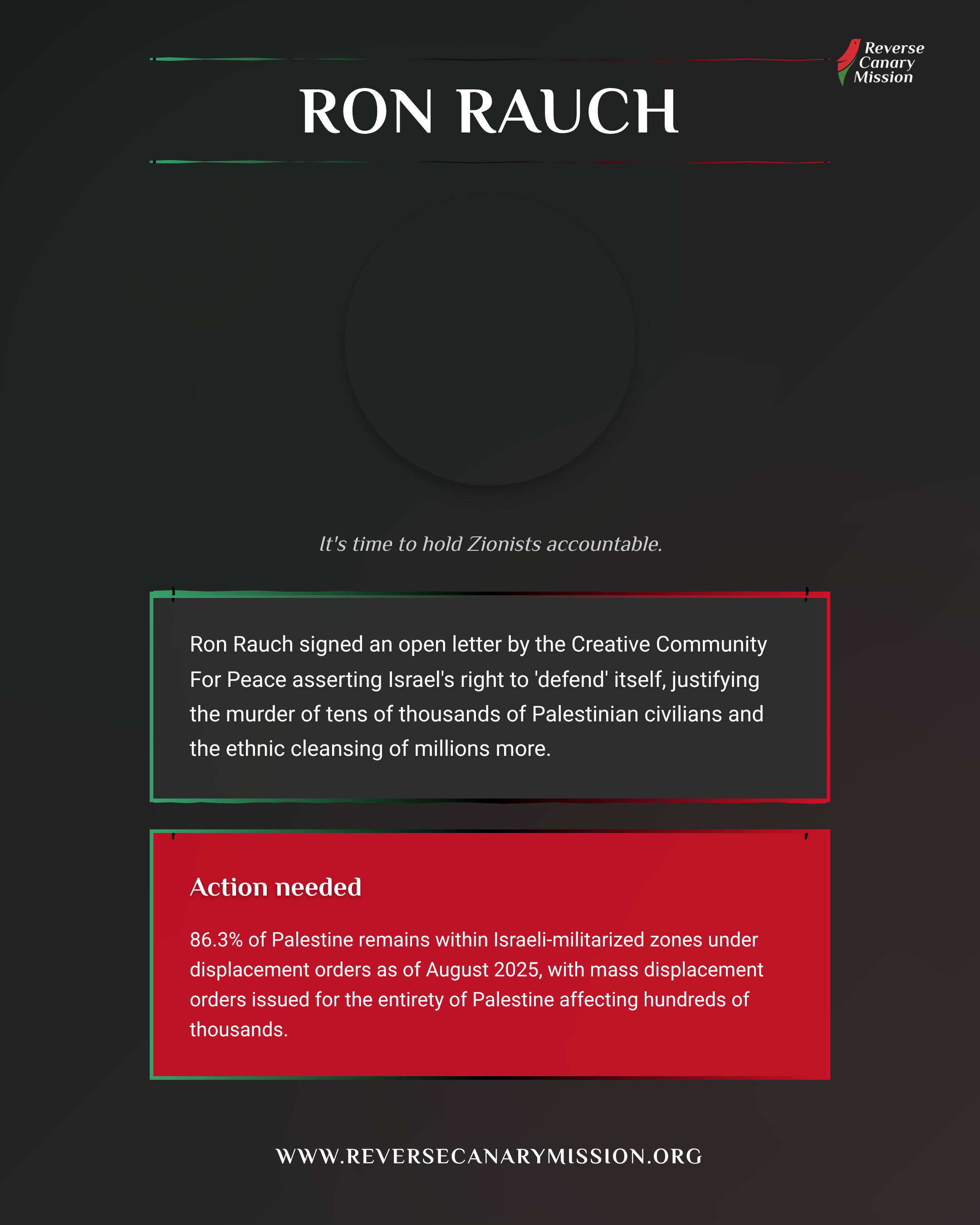 Ron Rauch - Complicit in Apartheid | Reverse Canary Mission