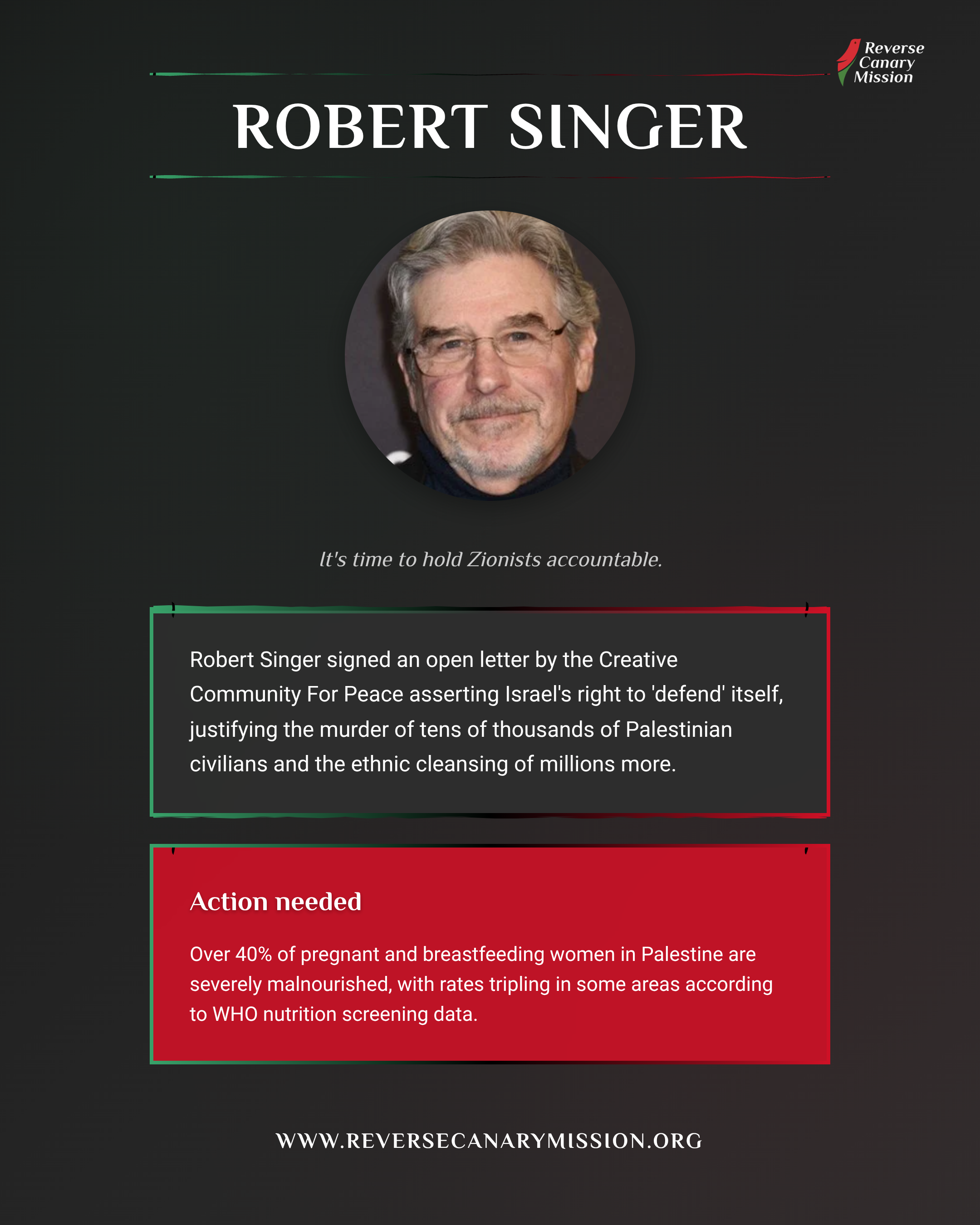 Robert Singer - Complicit in Apartheid | Reverse Canary Mission