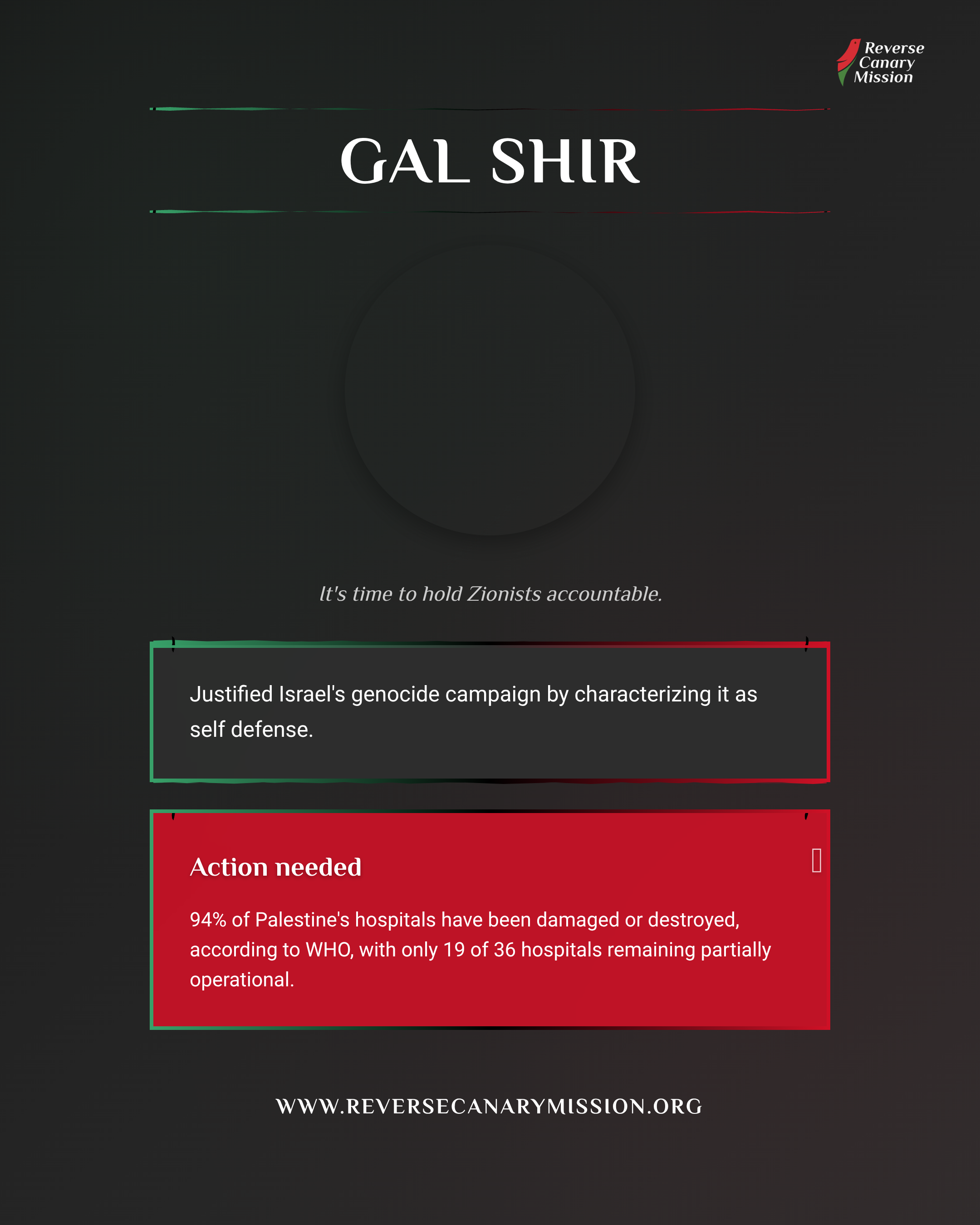 Gal Shir - Complicit in Apartheid | Reverse Canary Mission