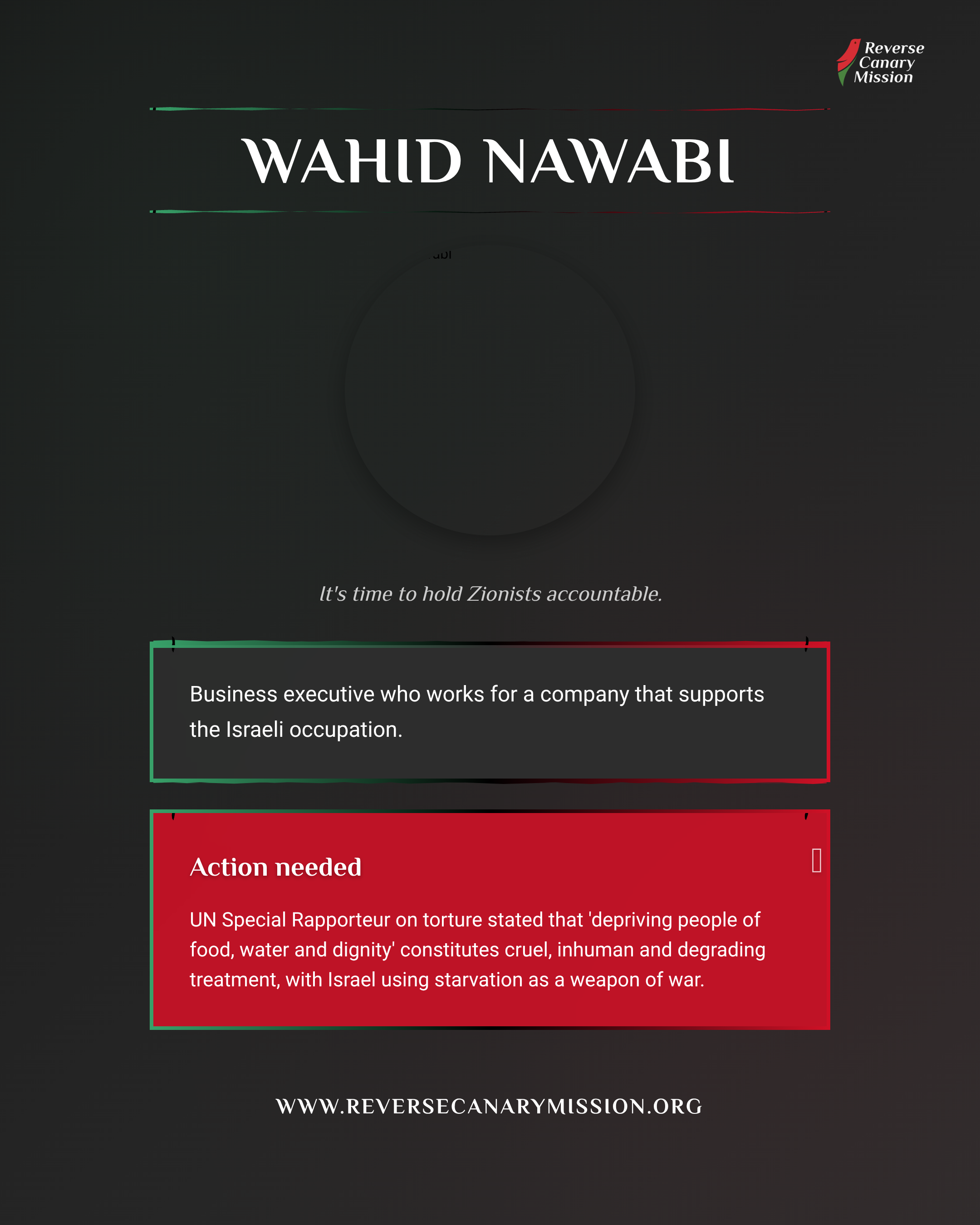 Wahid Nawabi - Complicit in Apartheid | Reverse Canary Mission