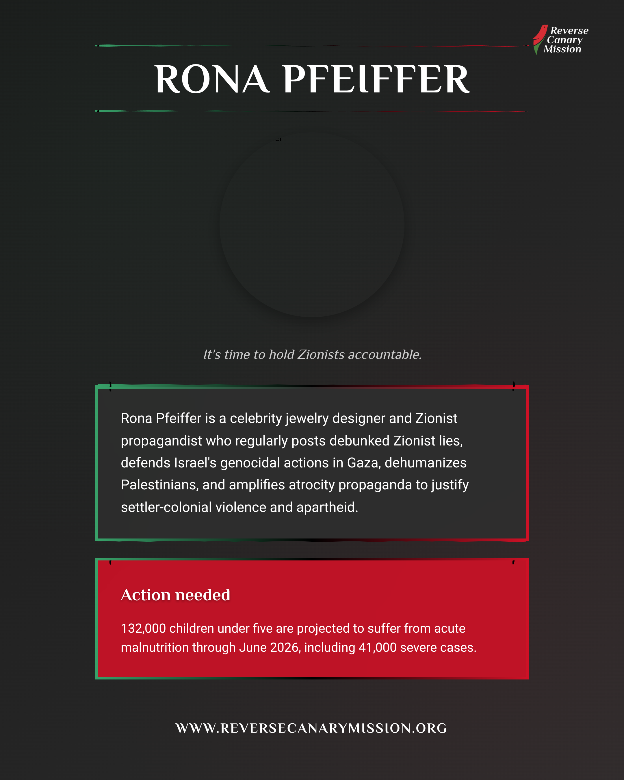 Rona Pfeiffer - Complicit in Apartheid | Reverse Canary Mission