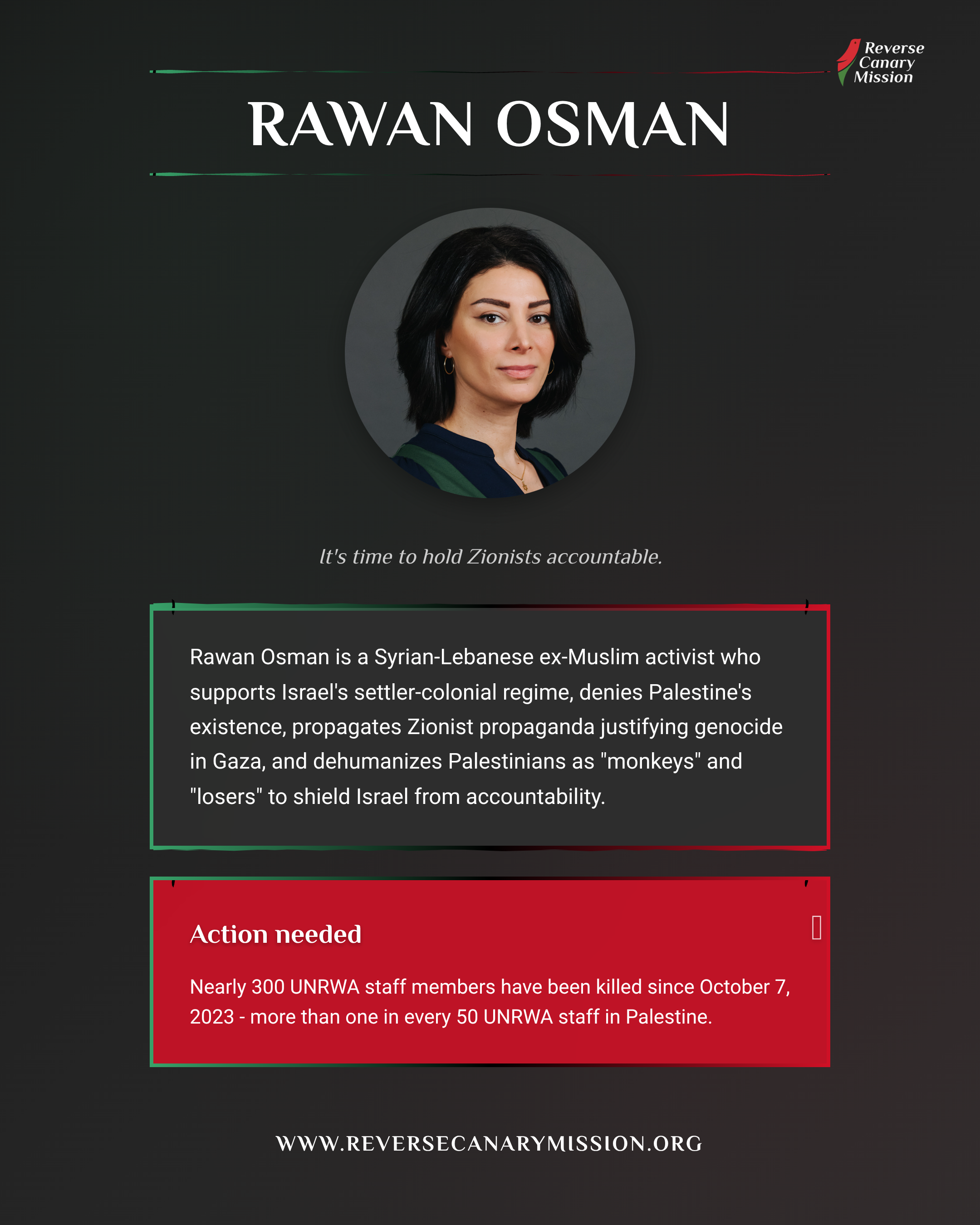 Rawan Osman - Complicit in Apartheid | Reverse Canary Mission