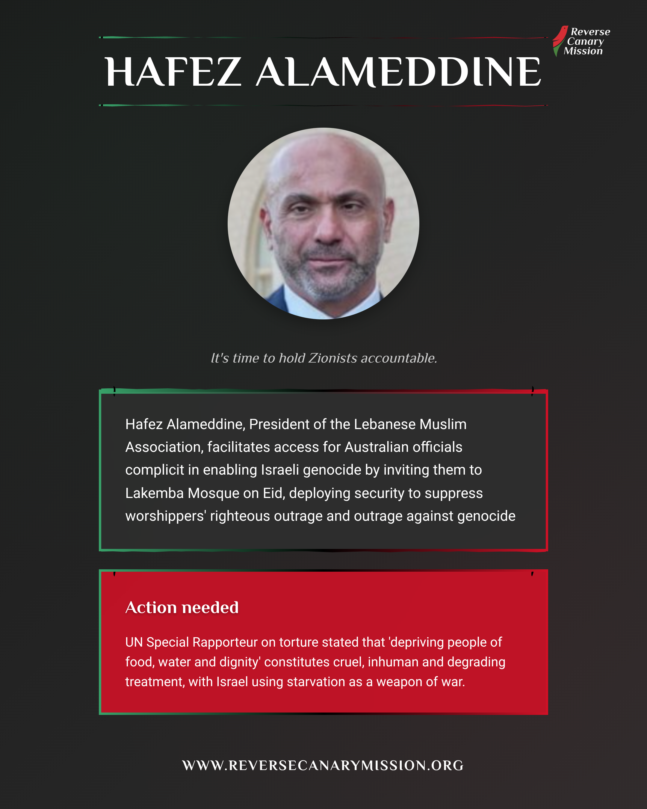 Hafez Alameddine - Complicit in Apartheid | Reverse Canary Mission